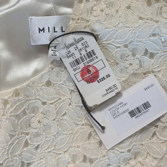 Ivory Milly NWT mini sheath dress lace Sz 8 NWT org $450 - Picture 3 of 11